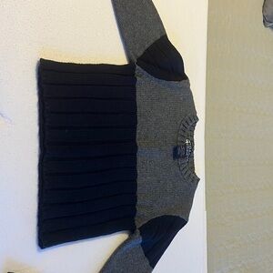 Gray and Black Ribbed Sweater